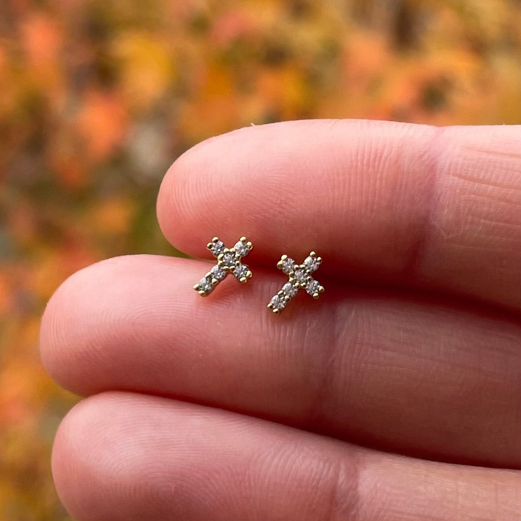 “LOVELY CROSS” SILVER/GOLD EARRINGS