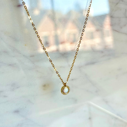 "DAINTY OPAL" GOLD NECKLACE