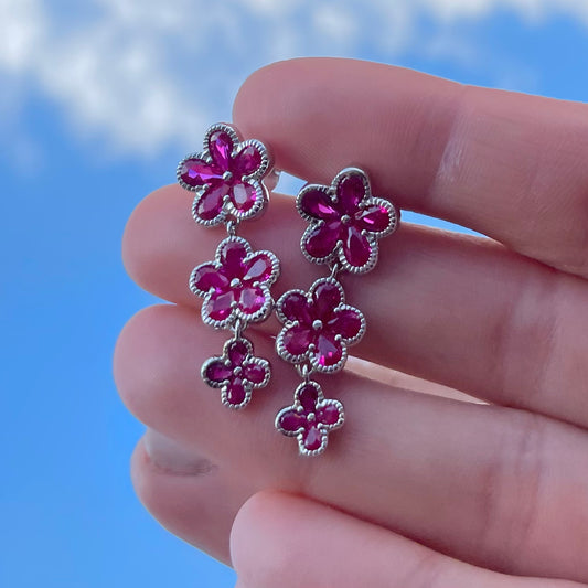 "FIORELLA FLOWERS" SILVER EARRINGS