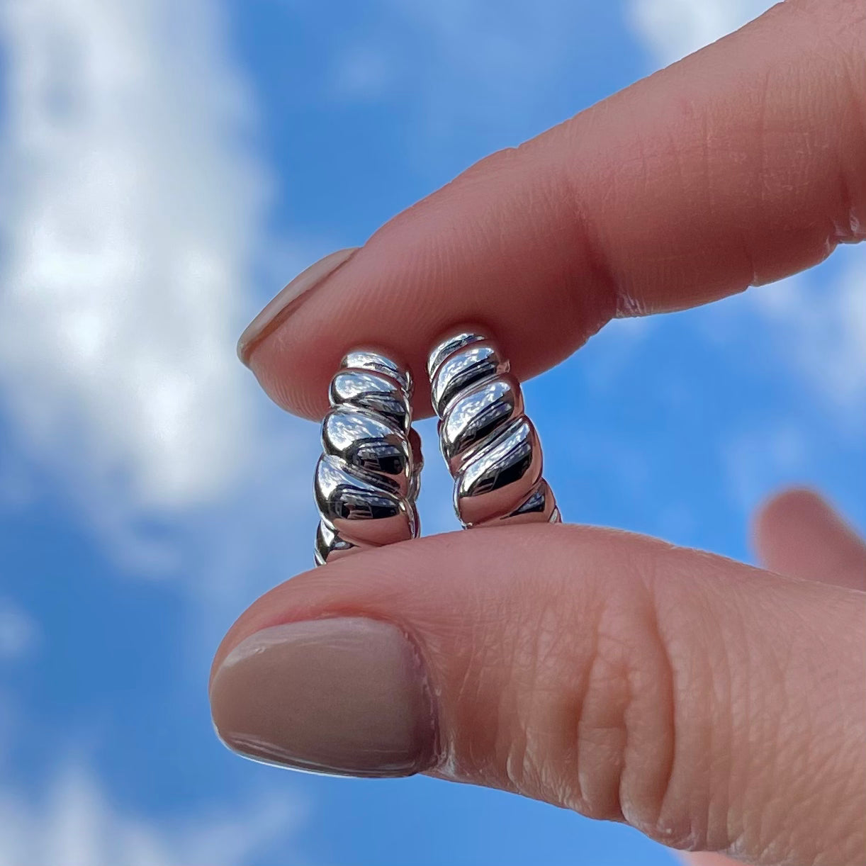 "CROISSANTS HOOPS" SILVER/GOLD EARRINGS