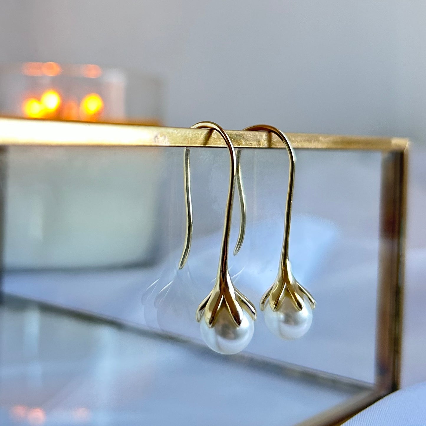 "ALELI PEARLS" SILVER/GOLD EARRINGS