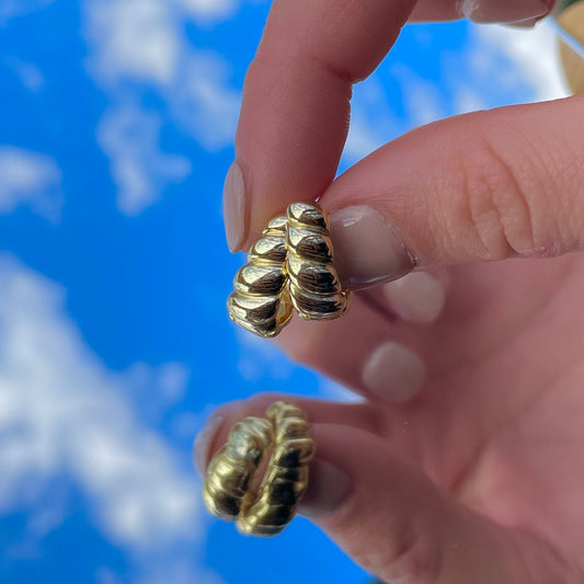 "CROISSANTS HOOPS" SILVER/GOLD EARRINGS