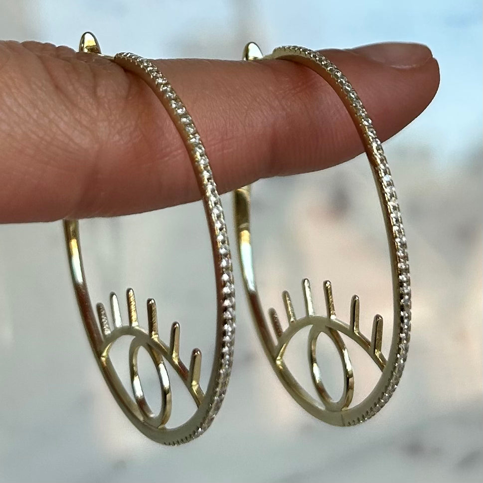 "MAGNETIC EYES" SILVER/GOLD EARRINGS