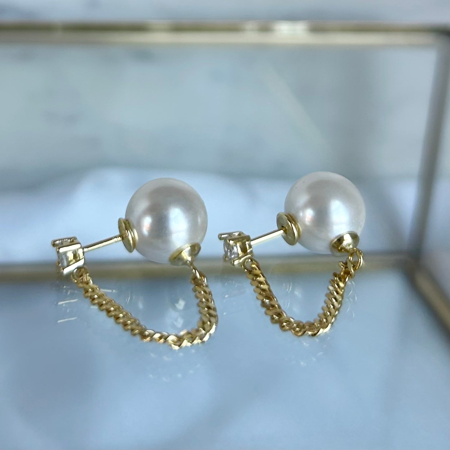 "MUSE PEARLS" SILVER/GOLD EARRINGS