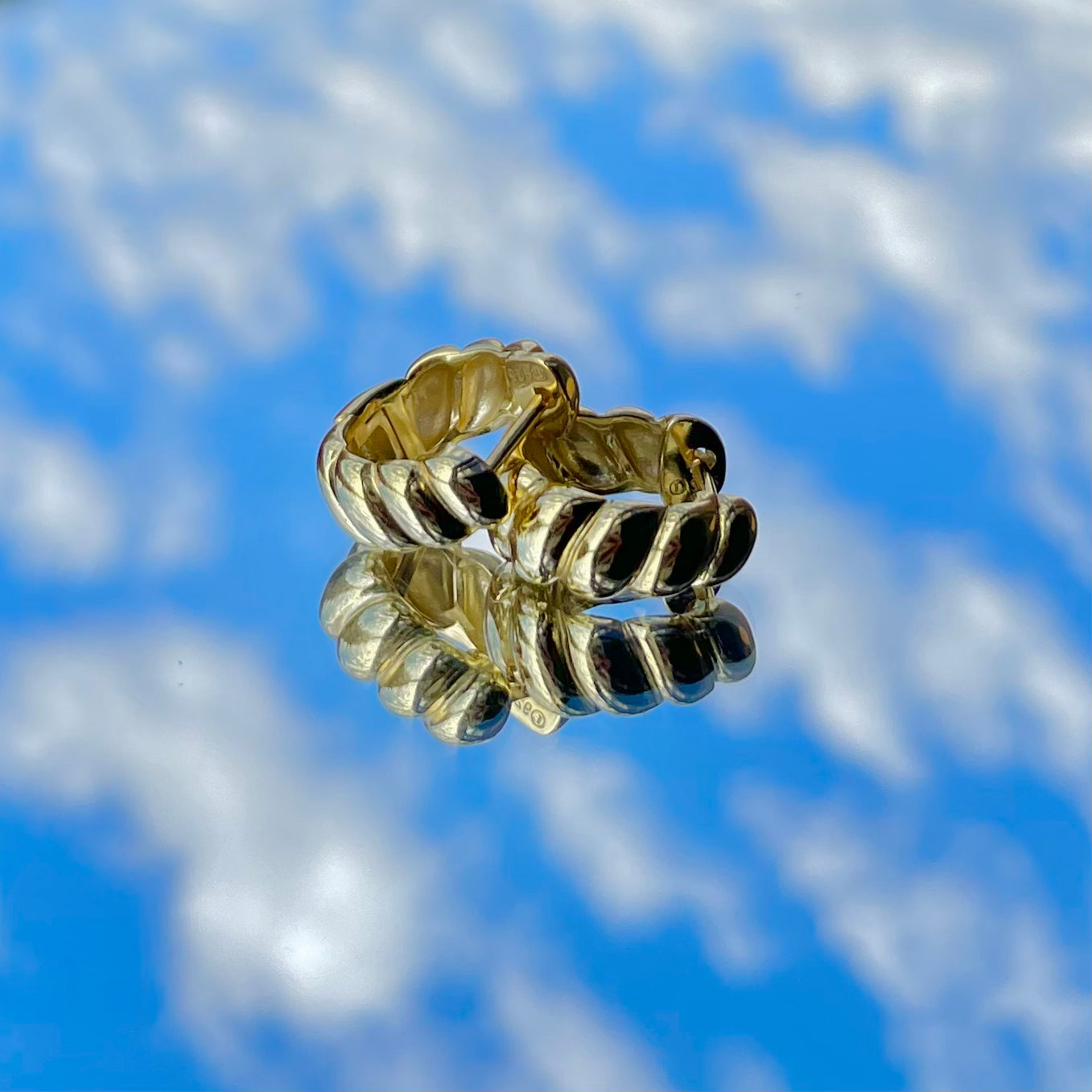 "CROISSANTS HOOPS" SILVER/GOLD EARRINGS