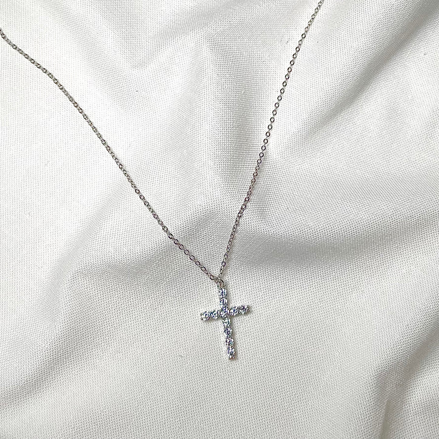 "GOODNESS CROSS" SILVER/GOLD NECKLACE